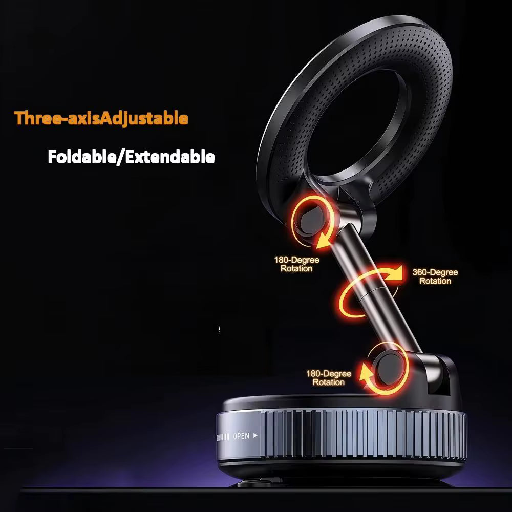 Alloy Folding Strong Magnet Magnetic Phone Holder Desk Wall Car Vacuum Suction Windshield Dashboard Mobile Holder Window Mount