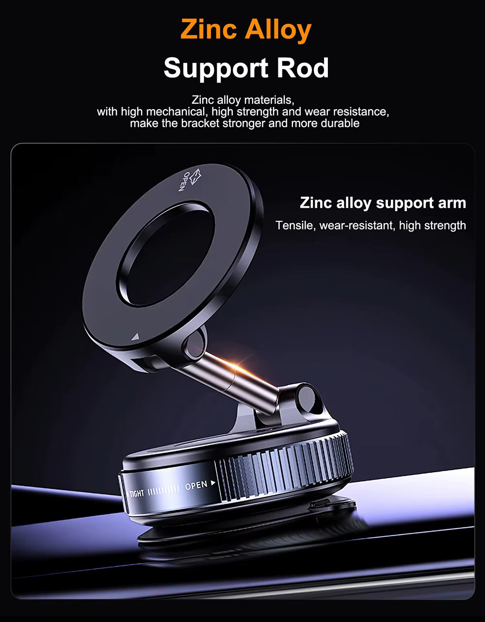 Alloy Folding Strong Magnet Magnetic Phone Holder Desk Wall Car Vacuum Suction Windshield Dashboard Mobile Holder Window Mount