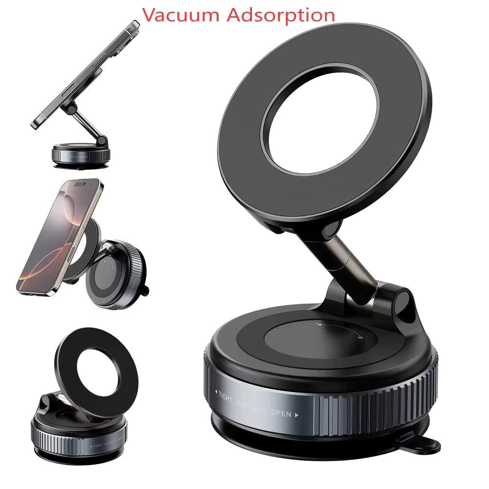 Alloy Folding Strong Magnet Magnetic Phone Holder Desk Wall Car Vacuum Suction Windshield Dashboard Mobile Holder Window Mount