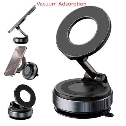 Alloy Folding Strong Magnet Magnetic Phone Holder Desk Wall Car Vacuum Suction Windshield Dashboard Mobile Holder Window Mount