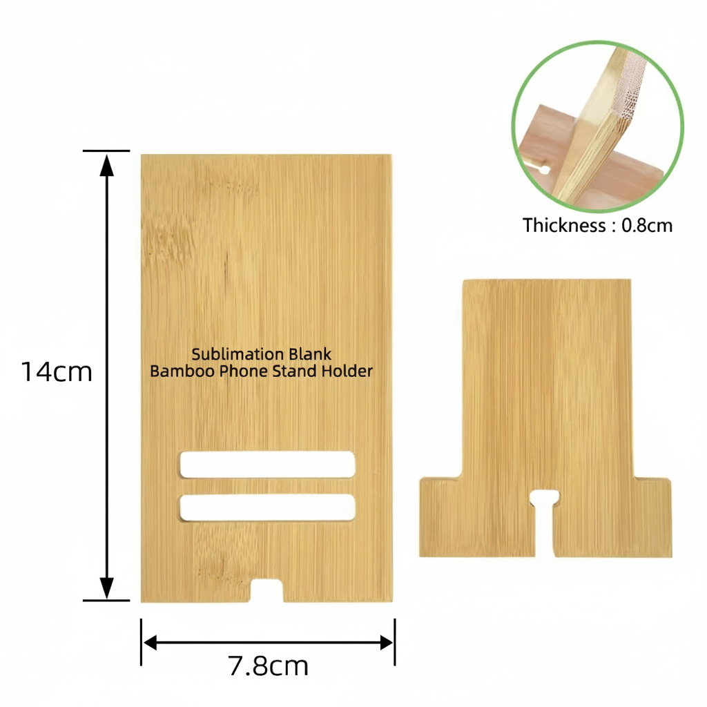 Wood Cellphone Stand Sublimation Blank Sublimation Blank Bamboo Mobile Phone Holder