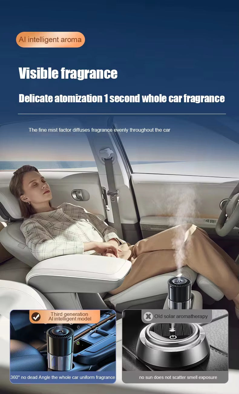 Portable Rechargeable Smart Car Air Freshener Diffuser Luxury 160ml Glass Perfume  Refillable Bottle Car Diffuser