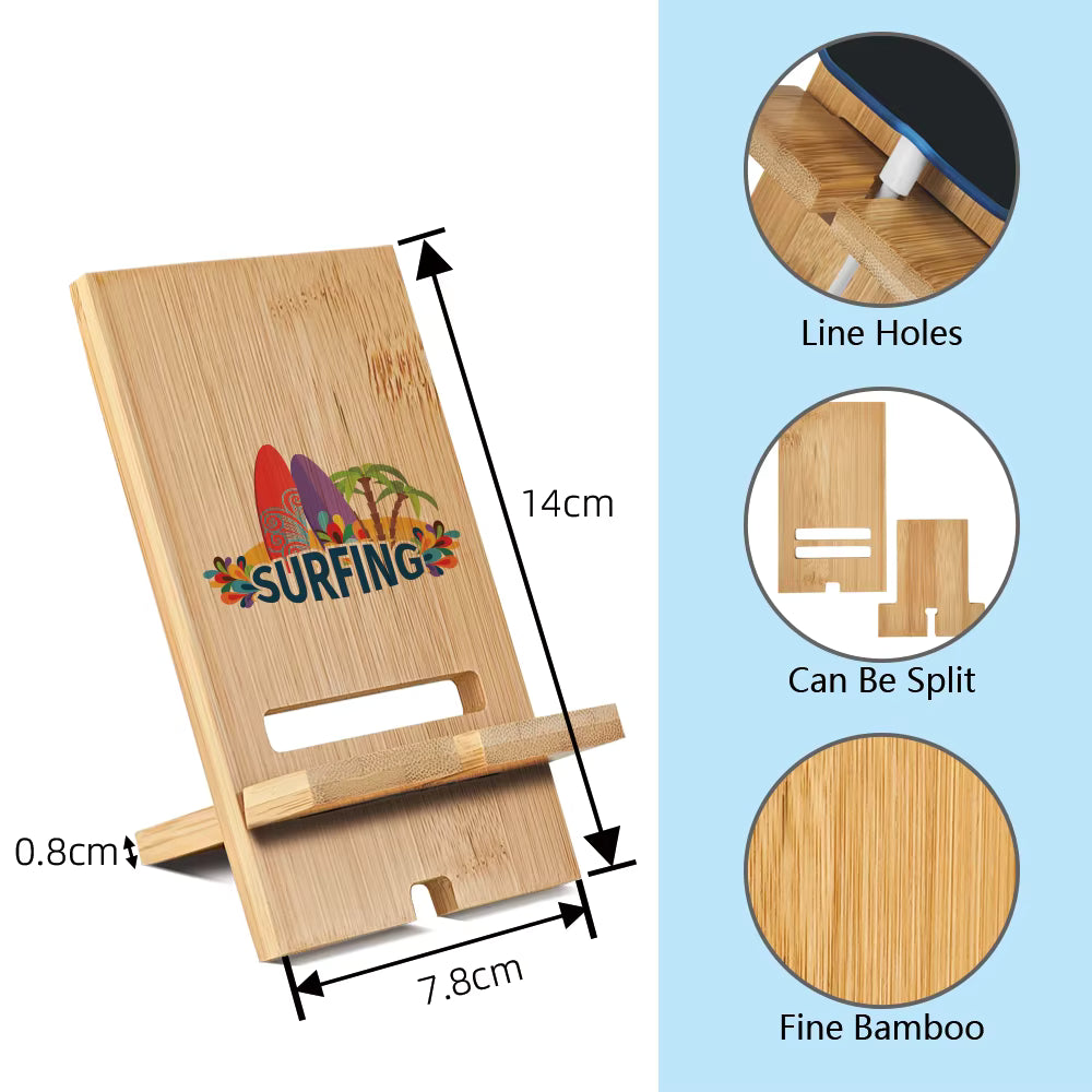 Wood Cellphone Stand Sublimation Blank Sublimation Blank Bamboo Mobile Phone Holder