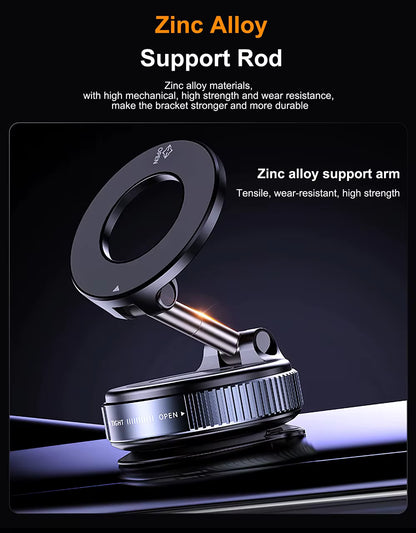 Alloy Folding Strong Magnet Magnetic Phone Holder Desk Wall Car Vacuum Suction Windshield Dashboard Mobile Holder Window Mount
